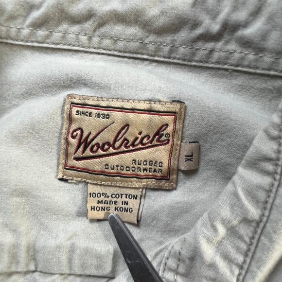 Woolrich Shirt Mens Size XL Beige Button Up Long Sleeves Rugged Outerwear - Picture 7 of 11